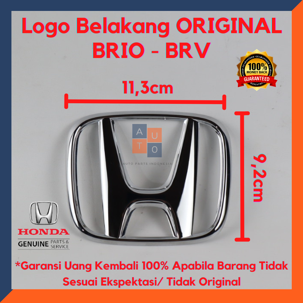 Emblem H Belakang Honda BRV BRIO Original PART 75701-TSA-K00