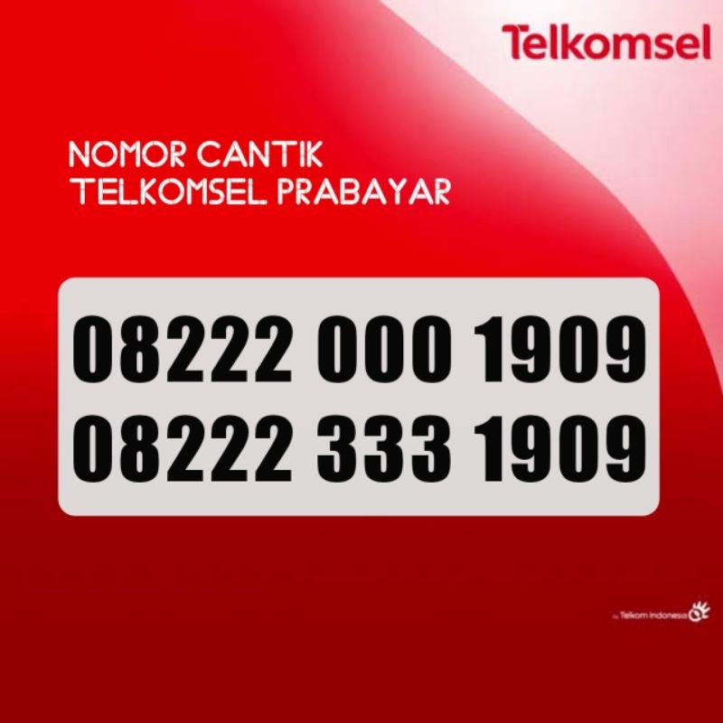 Nomor Cantik Telkomsel Simpati Hoki 909 Super 222 000 1909 AAABBBCCC 222 333 1909