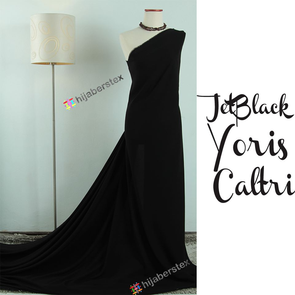 HijabersTex 1 Meter Kain JET BLACK YORIS Caltri