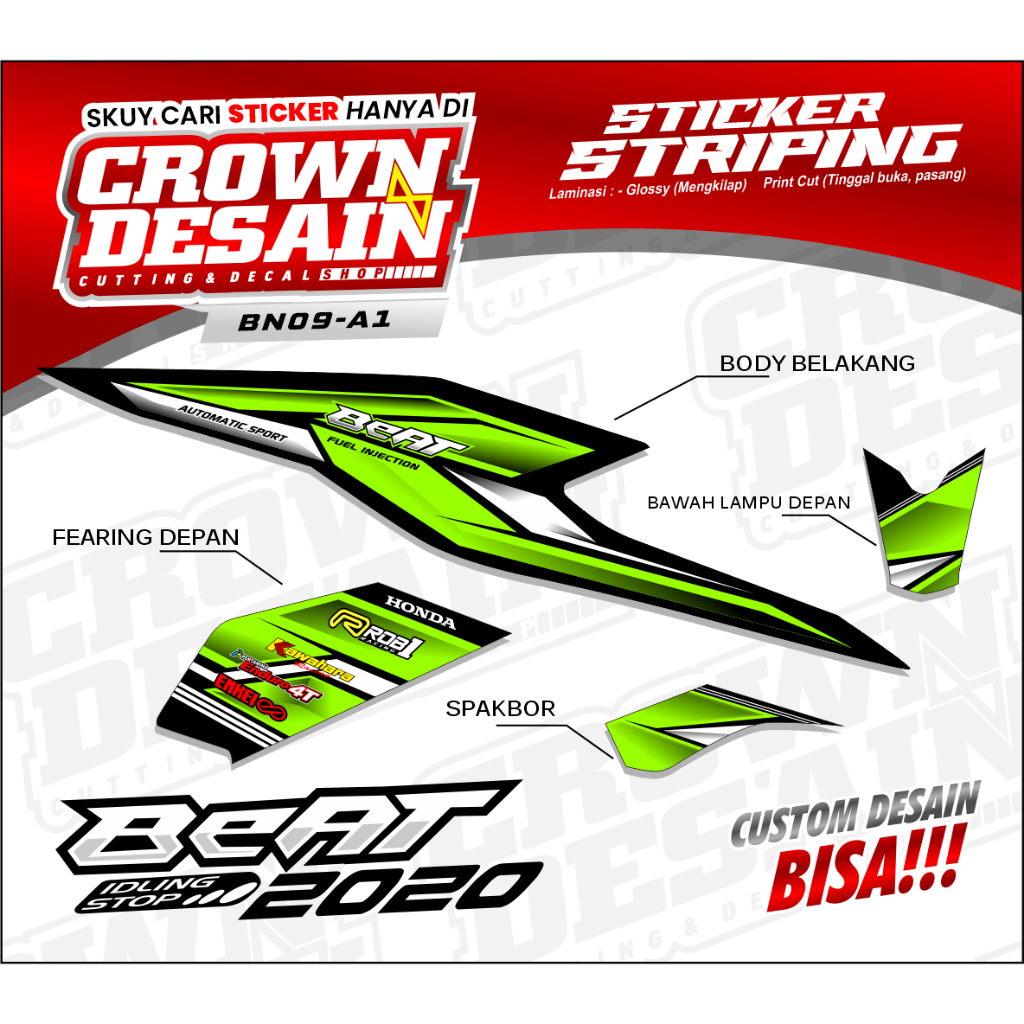 STRIPING BEAT NEW 2022 DELUXE - STIKER BEAT NEW 2022 RACING HEREX BN