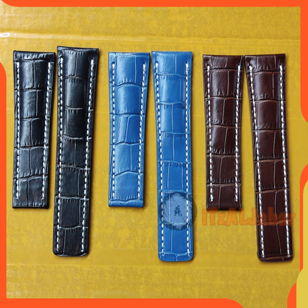 Tali jam kulit Breitling 24mm Strap tali jam tangan Breitling 24mm