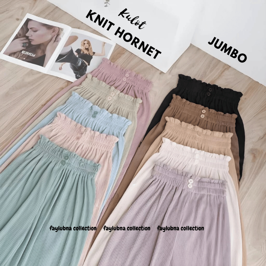 KULOT KNIT JUMBO / CELANA KULOT KNIT JUMBO PREMIUM / KULOT KNIT HORNETS / KULOT KNIT HIGHWAIST