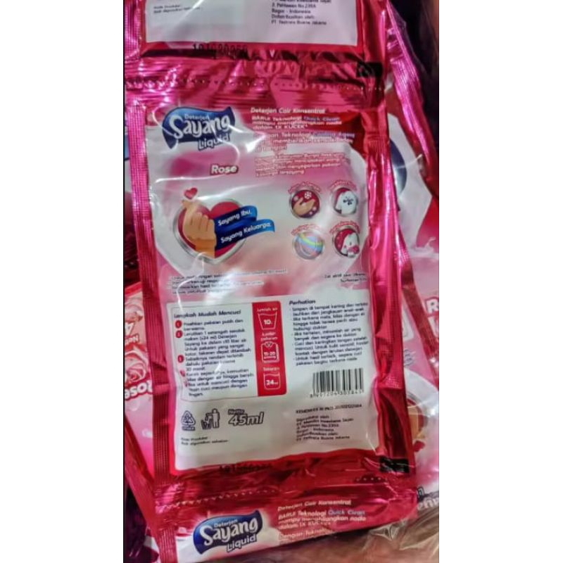 Detergen Liquid|Sayang 45ml 12 sachet