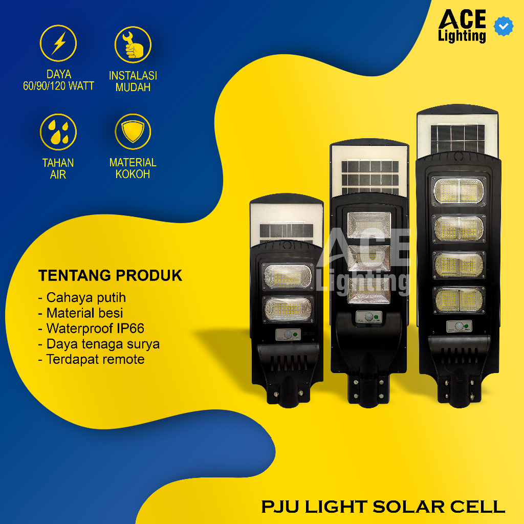 Lampu Jalan Solar 60 W PJU solar cell 90 W PJU 120 Watt LED Remote