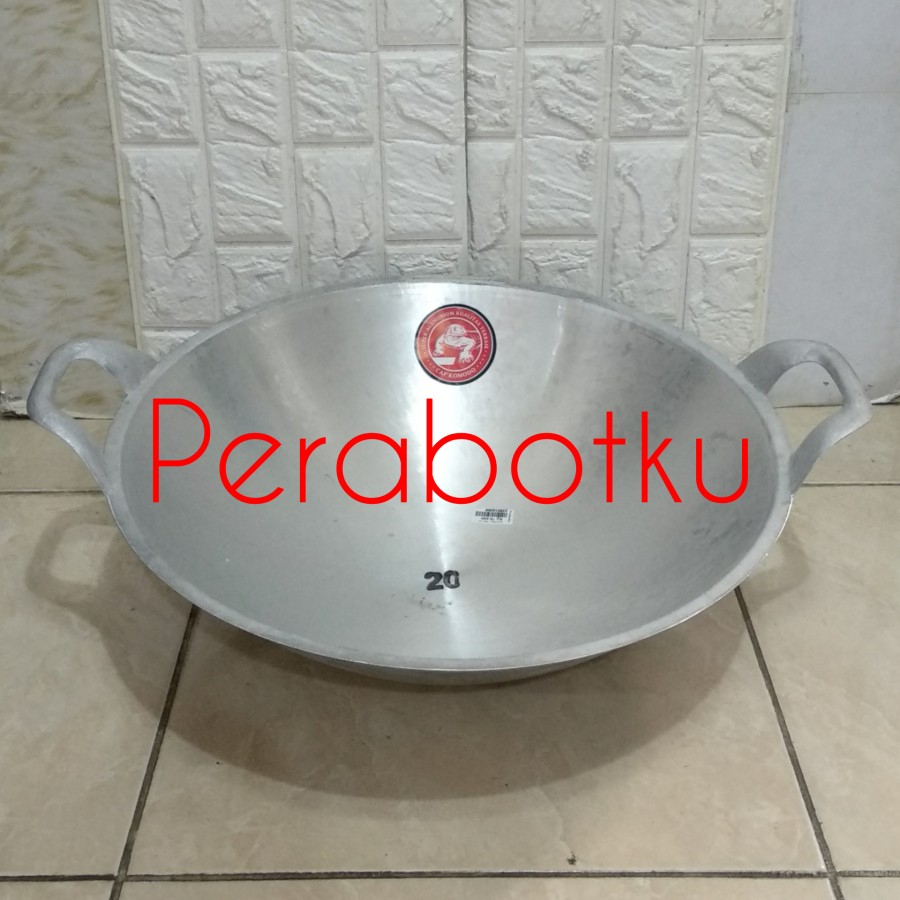Katel Kuali Wajan Tebal No 20 Bahan Alumunium Aluminium