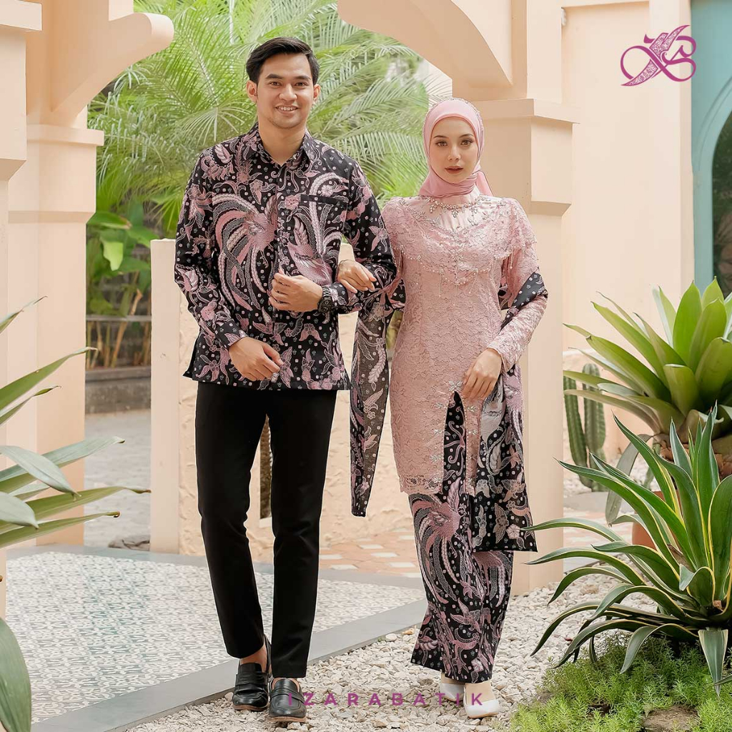 Zivana RoseGold - Setelan Baju Batik Kebaya Modern Tunic Couple Wisuda Lamaran Kondangan [izarabatik