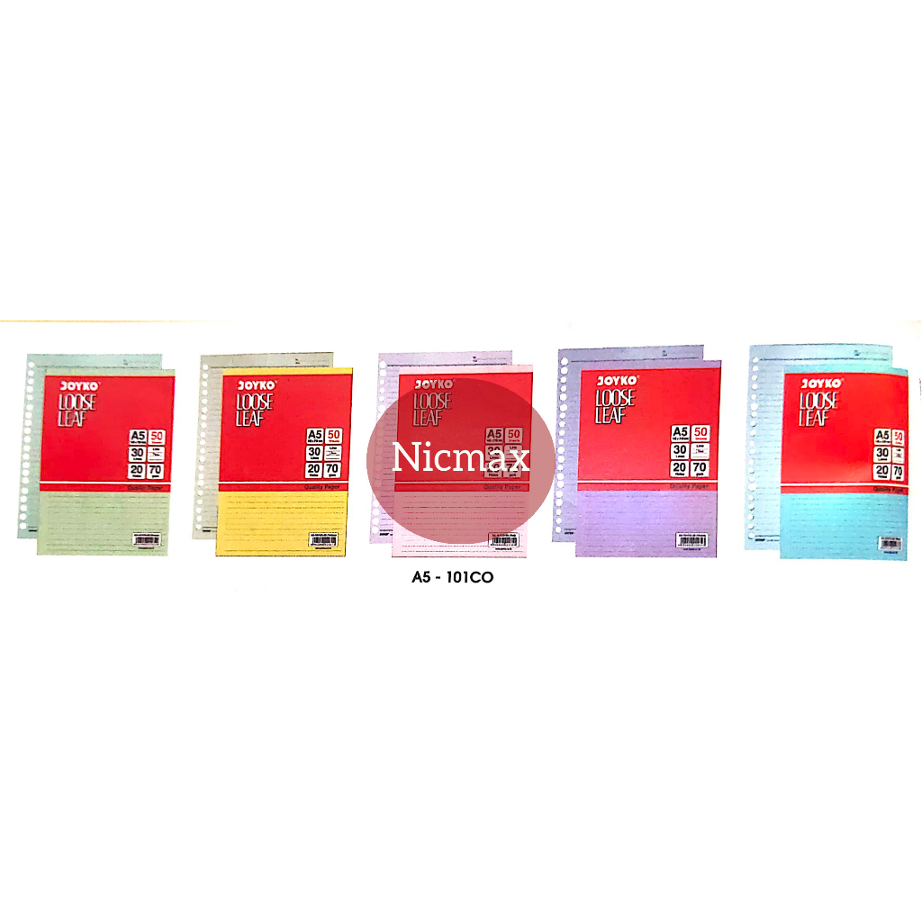 

Loose Leaf Color / Isi Kertas File Binder Warna Joyko A5