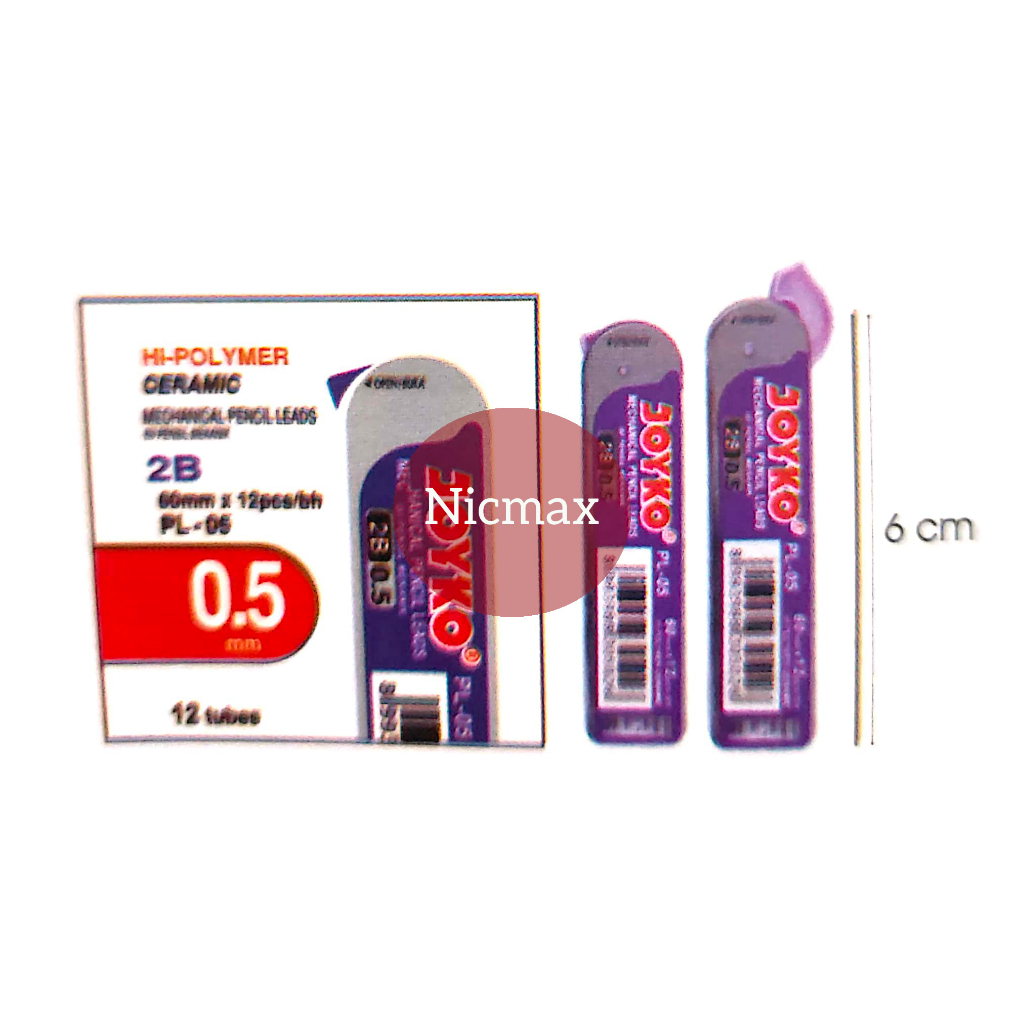 

Pencil Lead / Isi Pensil Mekanik Joyko PL-05 / 2B / 0.5 mm / Isi 12 Tube