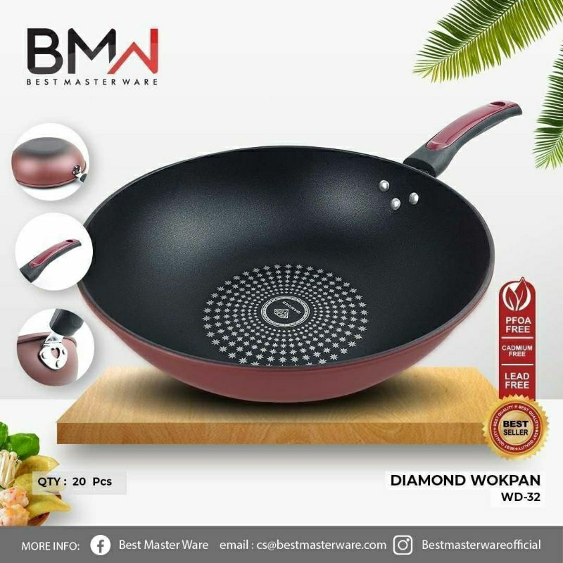 diamond wok pan 32cm