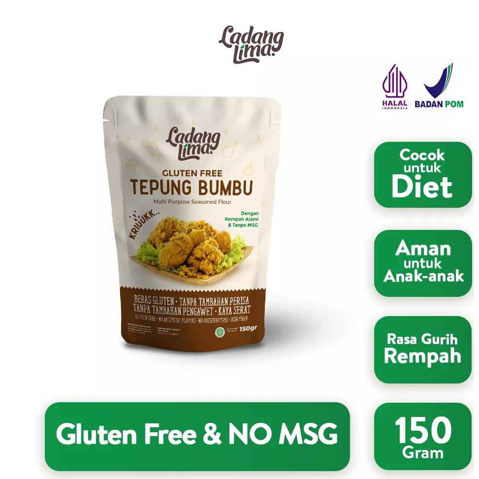 

Ladang lima tepung bumbu gluten free 150gr