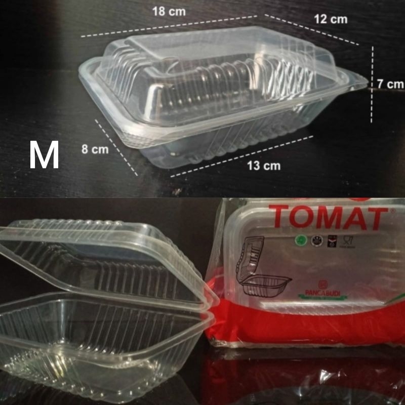 food pack foodpack tomat size M L kontener container kemasan makanan merk tomat sedang besar isi 50 