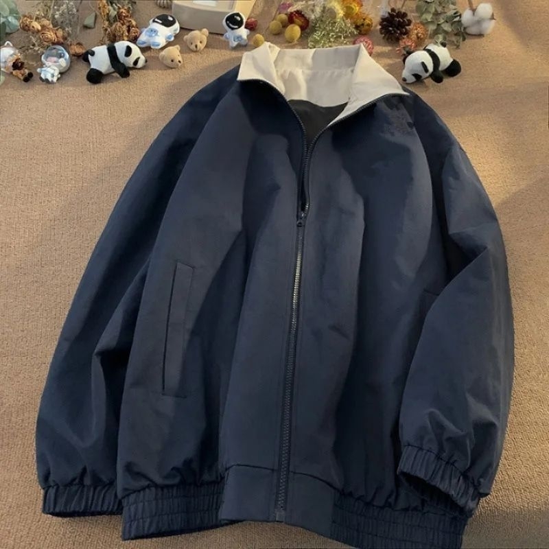 DISKON VARSITY JACKET VINTAGE UNISEX - JACKET TRUCK SUIT VINTAGE OVERSIZE - JACKET RETRO POLOS