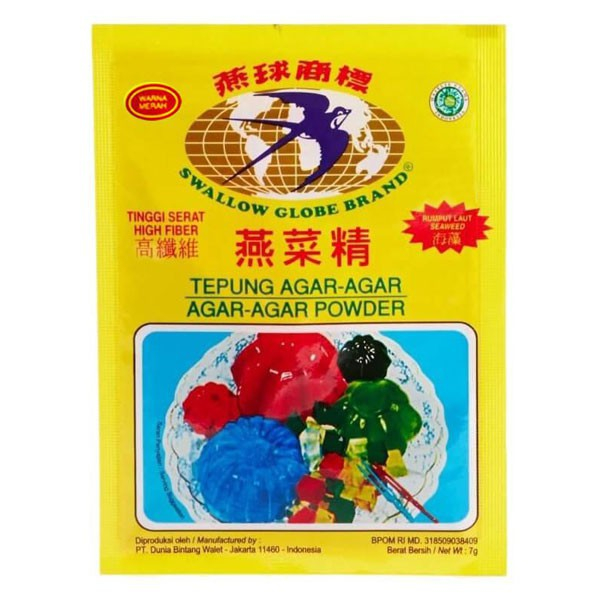 

SWALLOW GLOBE MERAH AGAR AGAR POWDER/BUBUK 1 SACHET @7gr.