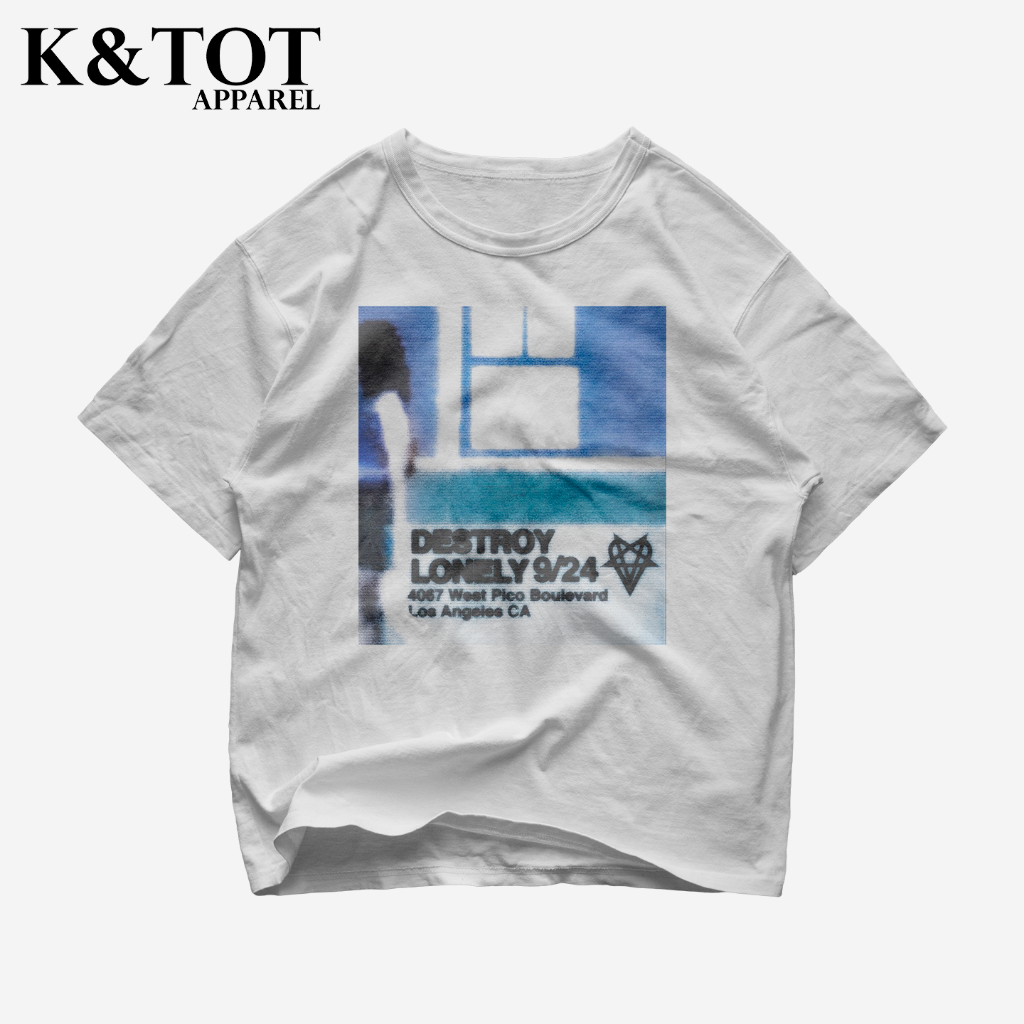 KNTOT - KAOS BAJU DESTROY LONELY RAP TEE RAPPER | TSHIRT OVERSIZE VINTAGE PUTIH BOOTLEG - PRIA WANIT