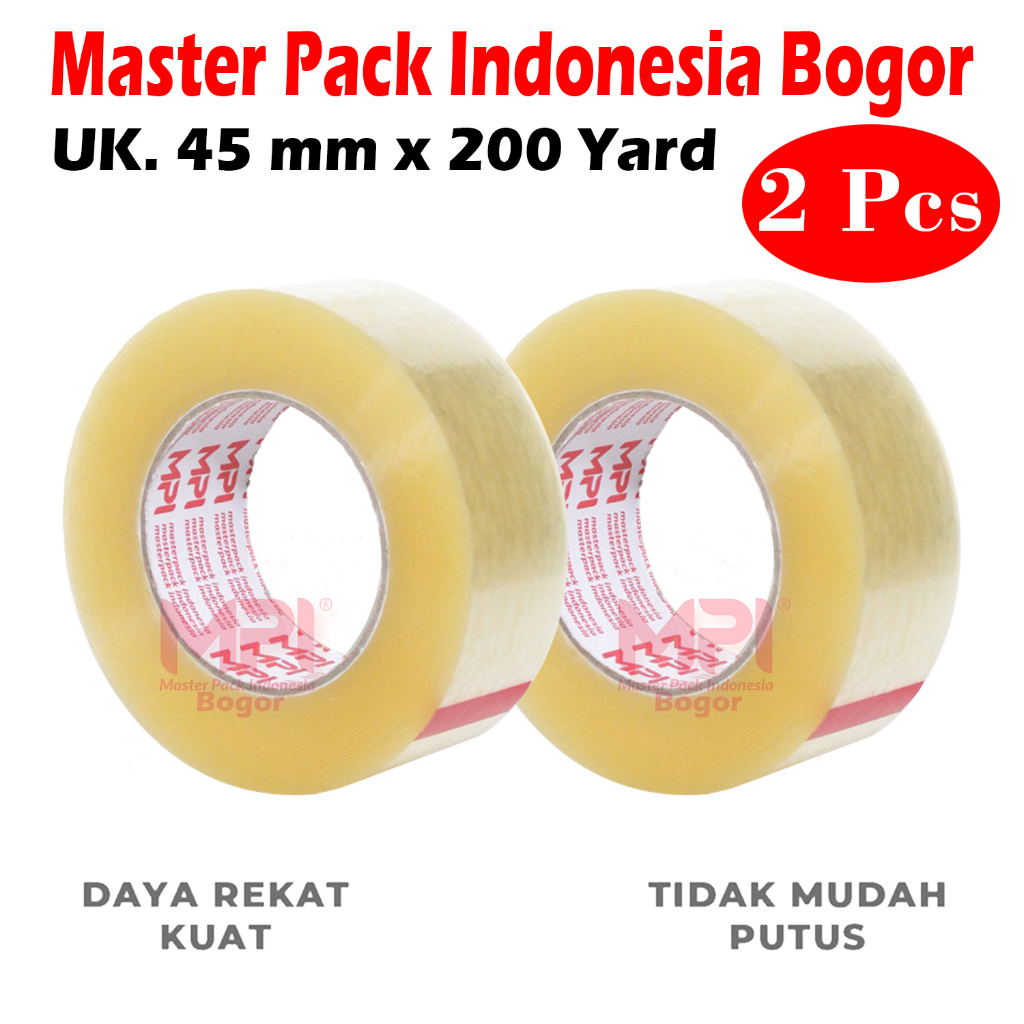 

2 PCS - Lakban Bening JUMBO MPI 45 mm x 200 yard / Lakban Packing Paket - Master Pack Indonesia Bogor