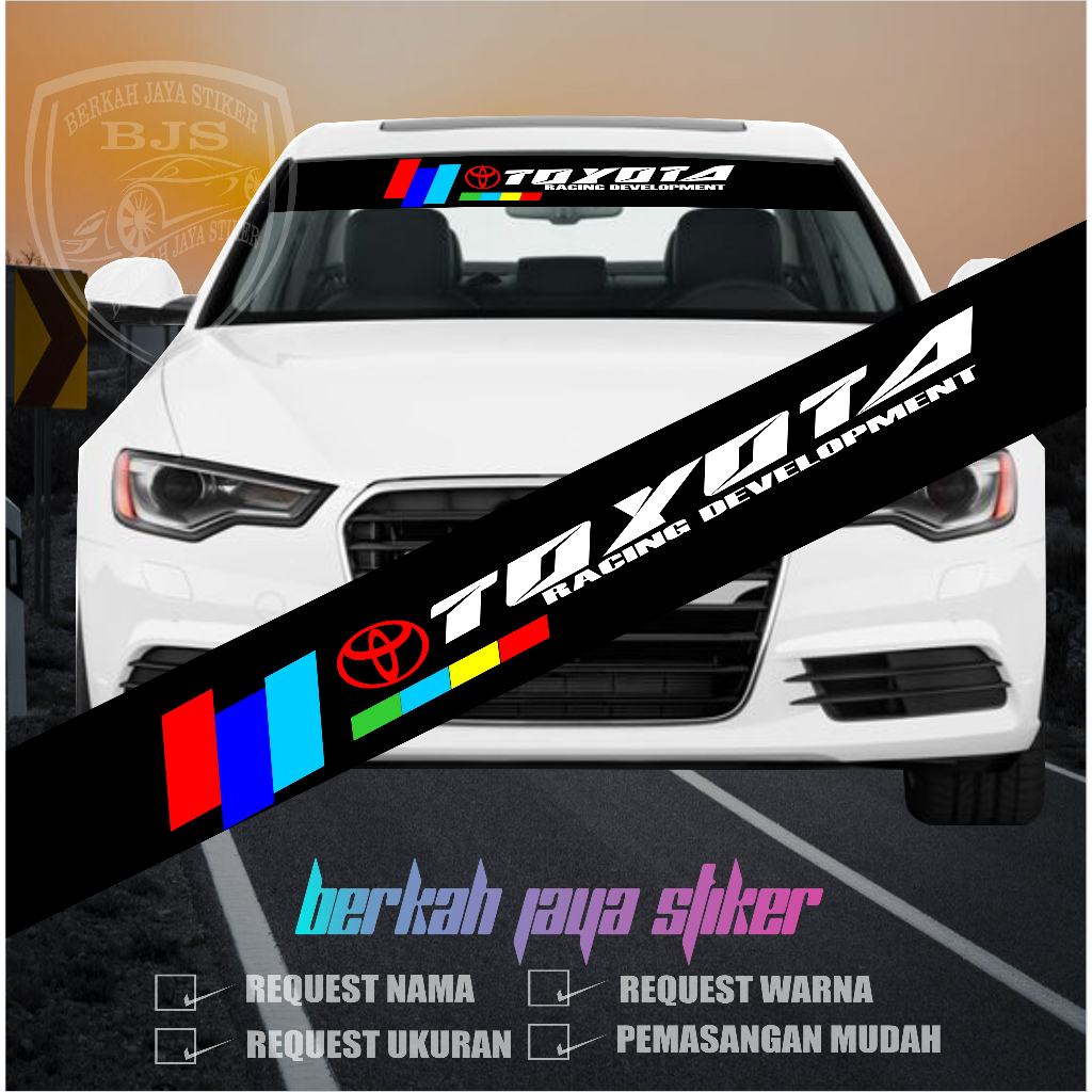 Sticker Stiker Kaca Depan Mobil Toyota