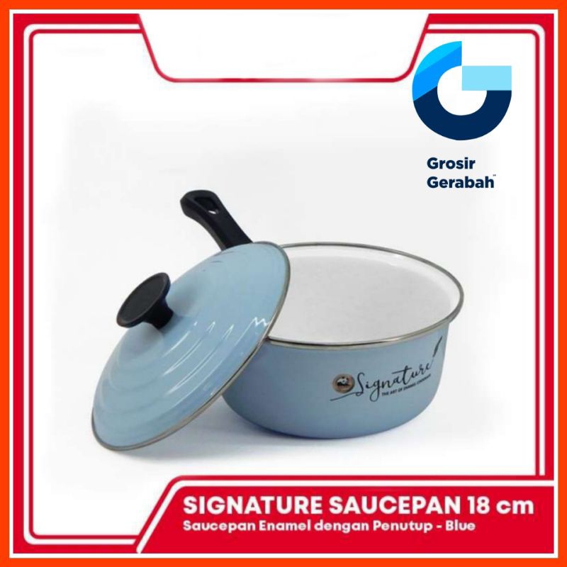 Maspion signature saucepan 18cm + tutup enamel panda