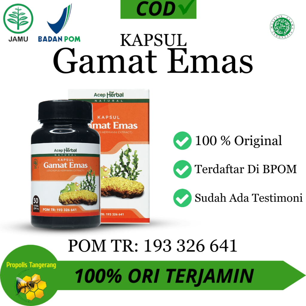 Kapsul Gamat Emas Isi 50 Kapsul 100% Original