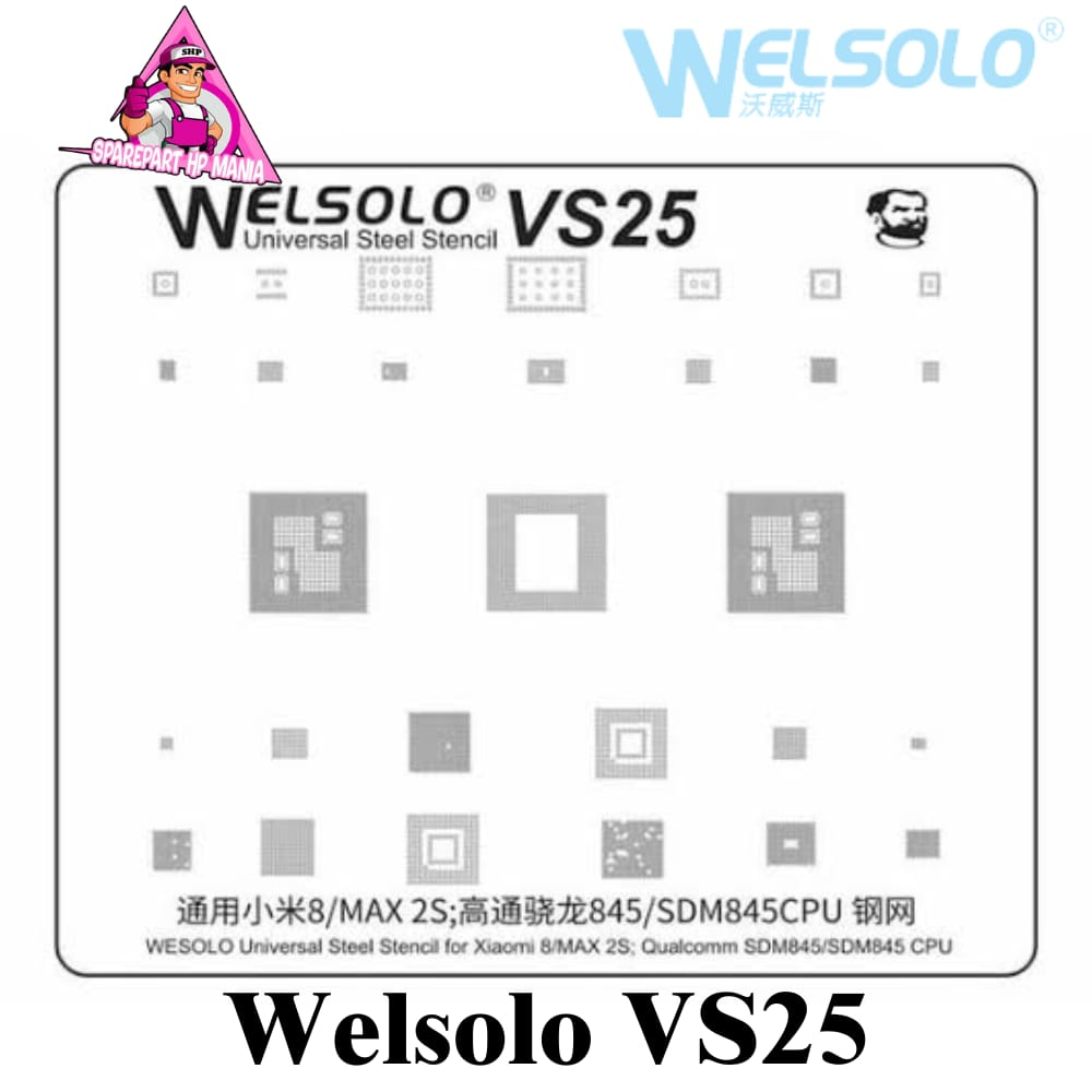 PLAT WELSOLO VS25 CETAKAN IC CPU BGA SDM845 ORIGINAL