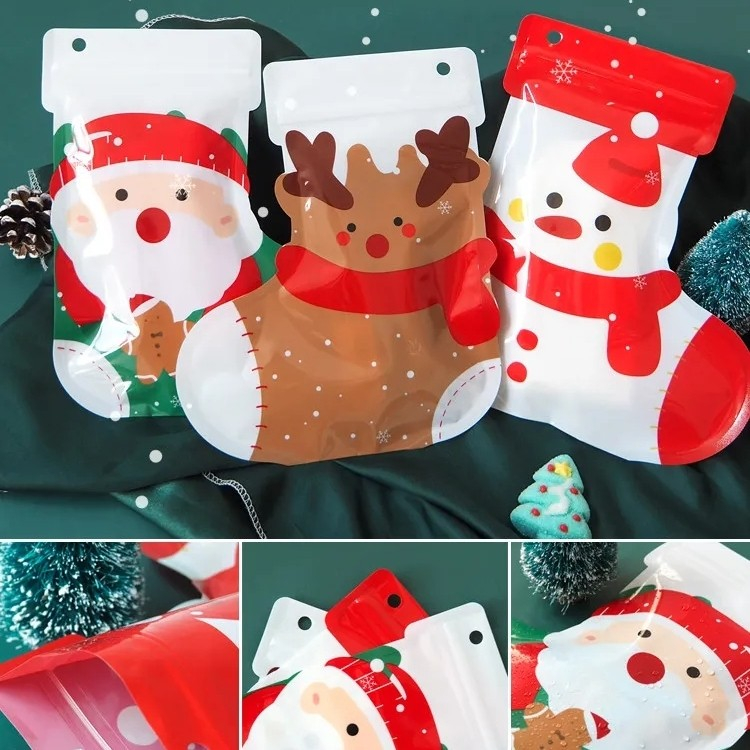 (PZ20) 5 PCS Plastik Ziplock Kaos Kaki Natal/Xmas