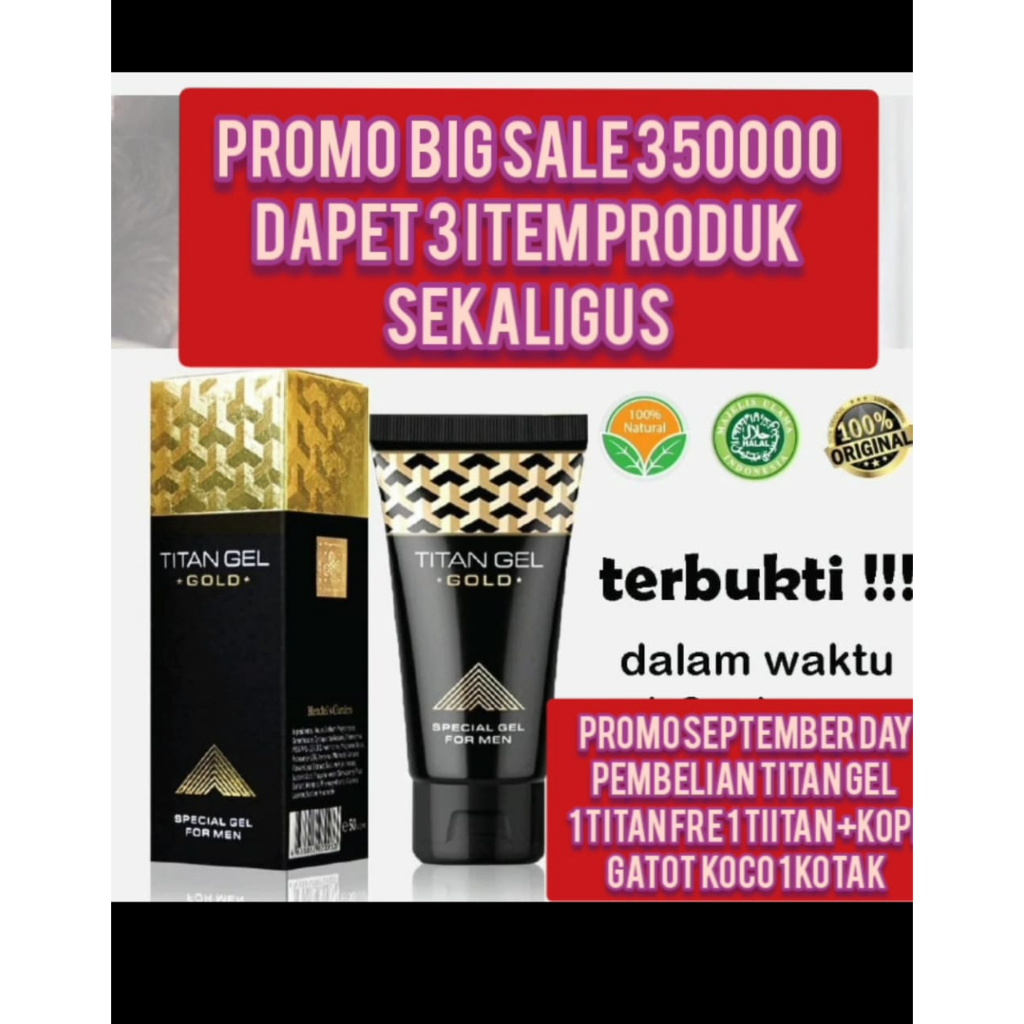 ( PROMO TITAN 1 FREE 2 TITAN ) > A5 TITAAN GEL GOLD 50 ML ORIGINAL