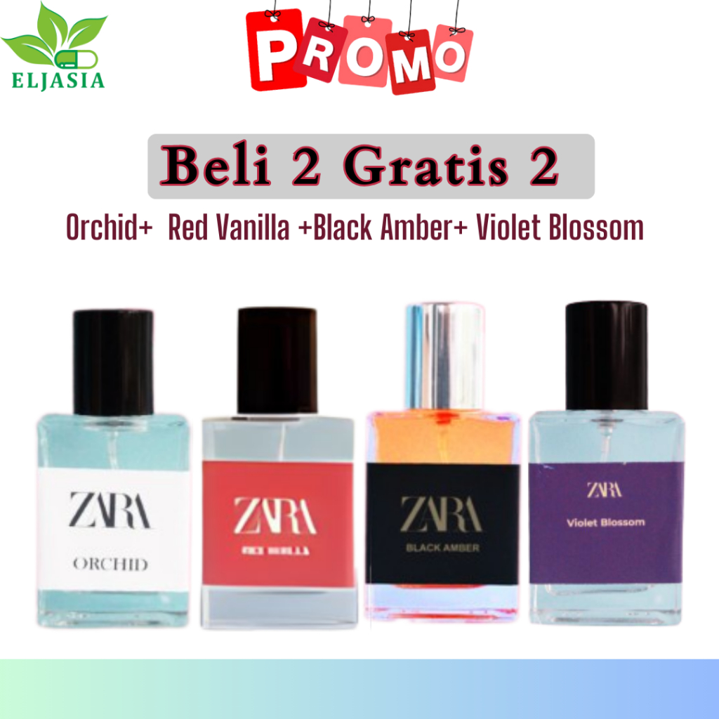 Buy 2 Get 4 Parfum Zara Parfum Best Seller Wanita 30ML- Chasmere Rose Violet Blossom Orchid Red Vanila Black Amber