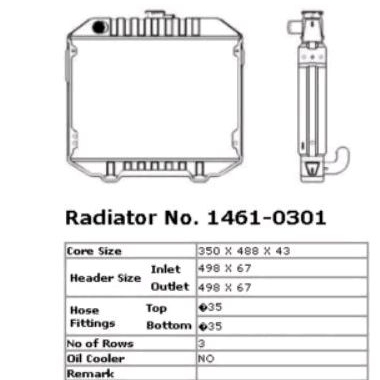 Radiator Toyota Hiace Pickup Diesel LH11 1461-0301 16400-54051