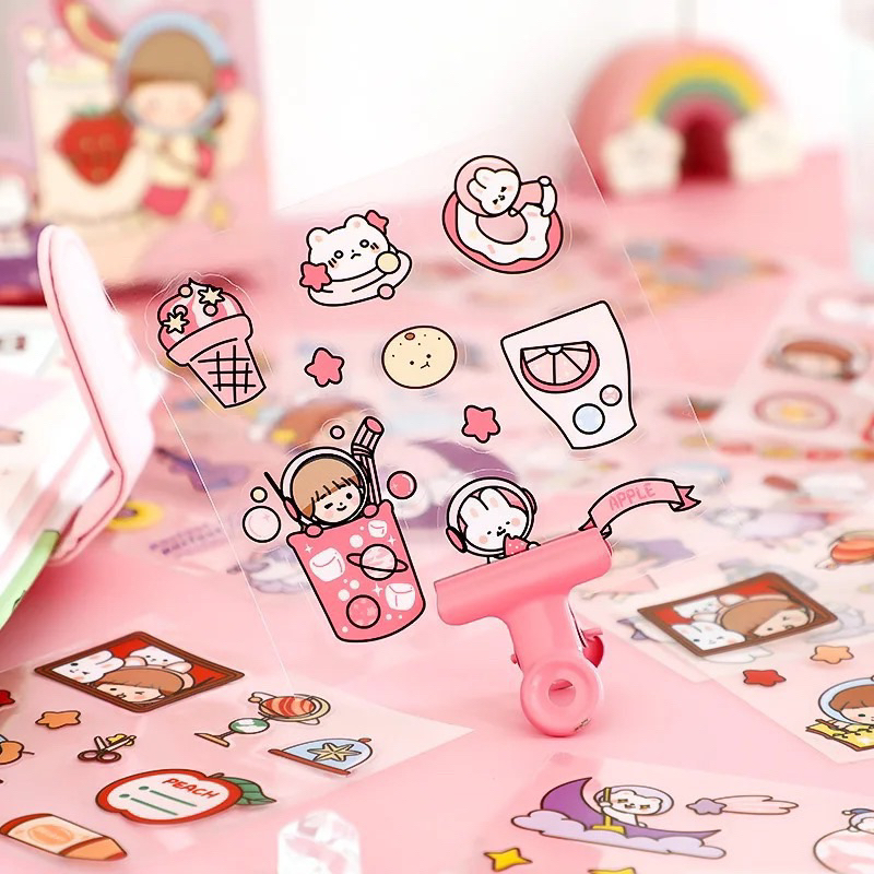 

Stiker Motif Sticker Momo Tempel Kartun Karakter 1 Lembar Lucu Korea Anti air Viral