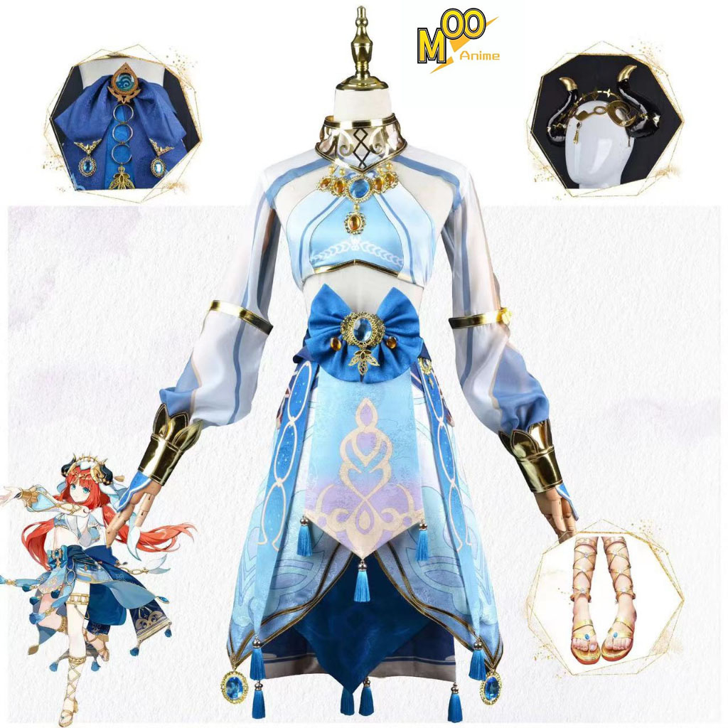 Genshin Impact  Nilou cosplay costume Nilou Set and Nilou Wig and shoe Halloween Christmas Costume