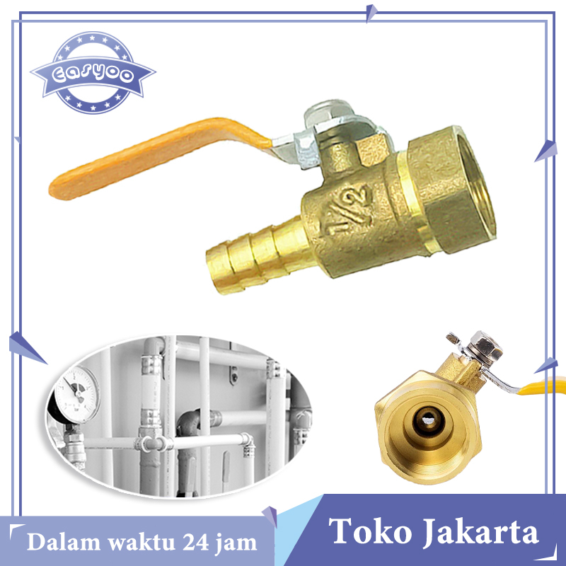 STOP KRAN GAS BAHAN KUNINGAN KRAN GAS 1/2 INCH DRAT DALAM
