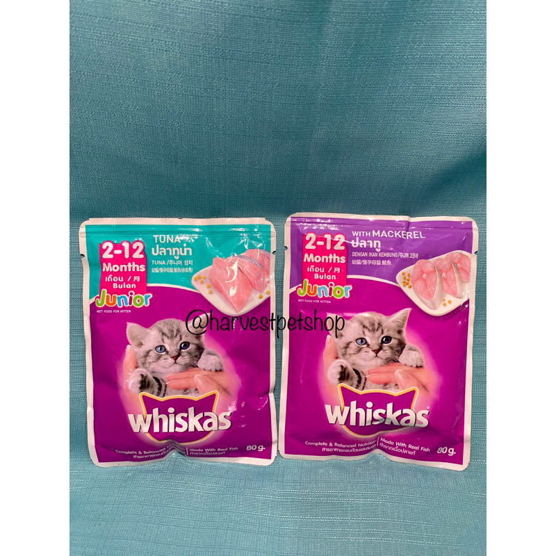Whiskas JUNIOR Pouch/ Whiskas Makanan Basah untuk KITTEN