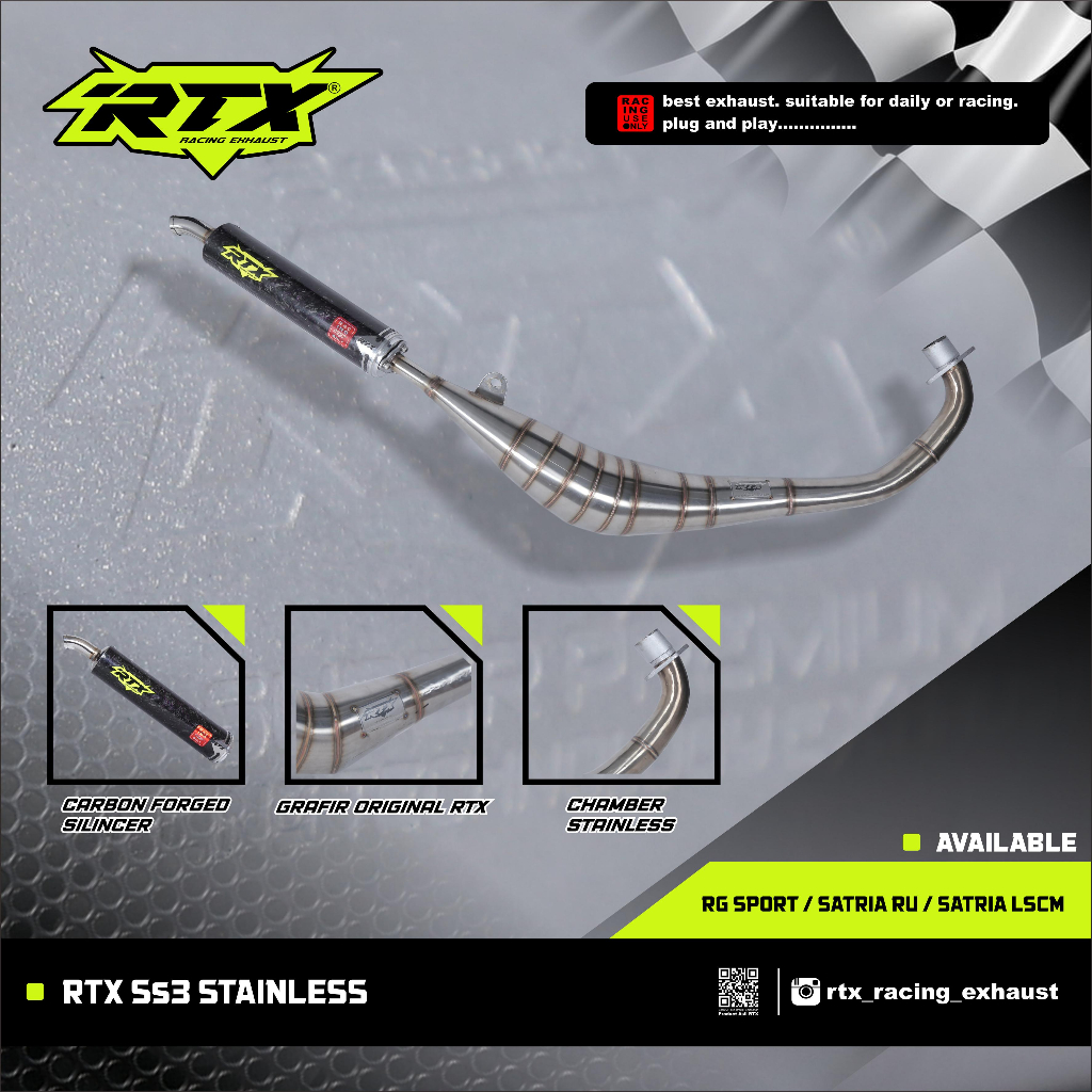Knalpot racing fizr force1 model BM POWER by RTX RACING EXHAUST