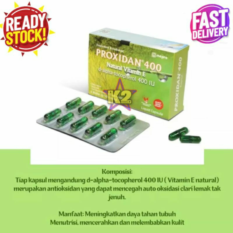 Proxidan 400 Natural Vitamin E 1 Box 30 Kapsul