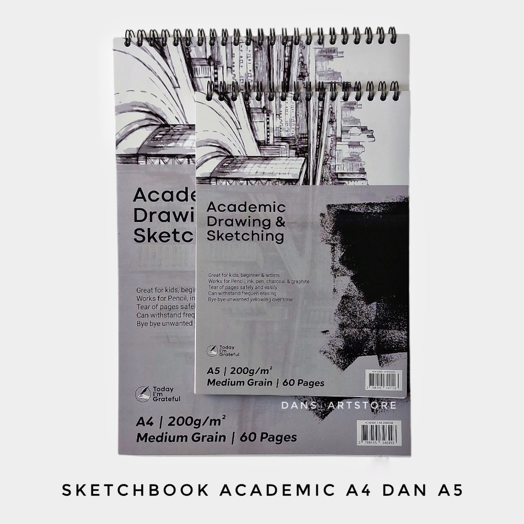 

Sketchbook Academic Spiral Wirebound - A4 dan A5 30 sheets