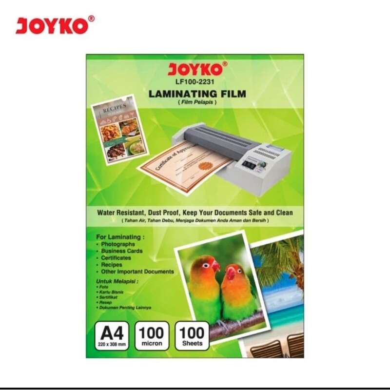 

Plastik Laminating Joyko A4 LF100-2231 Laminating Film