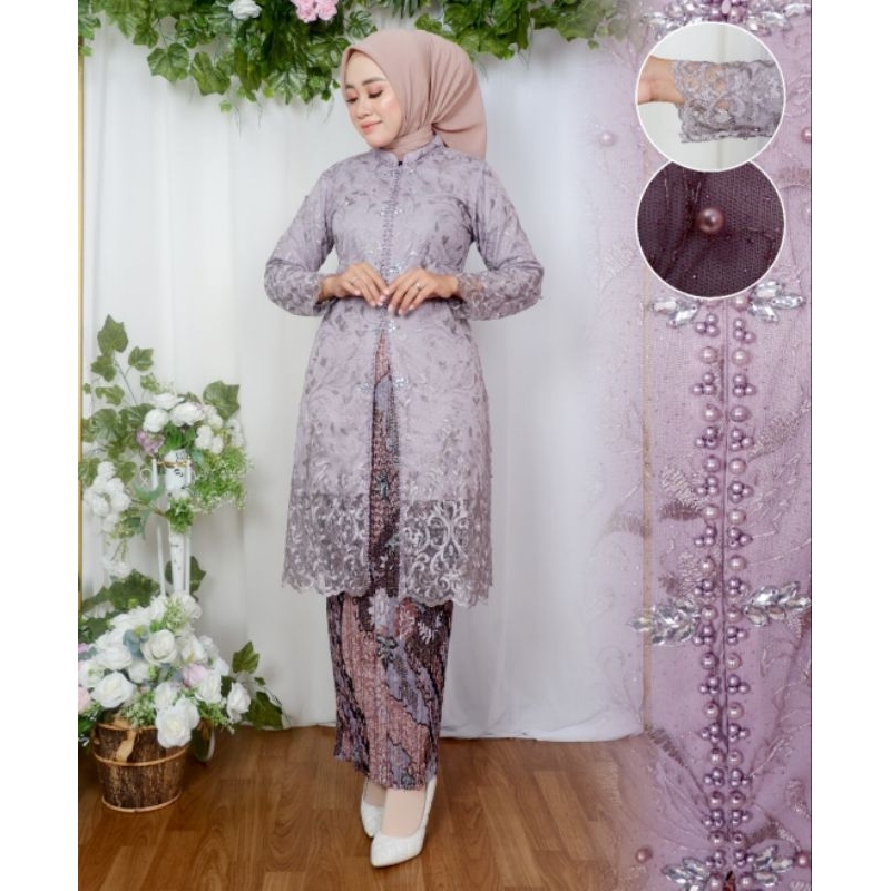 Set kebaya tunik Payet Aleta / kebaya modern / kebaya busui / kebaya muslim / kebaya jumbo / kebaya 