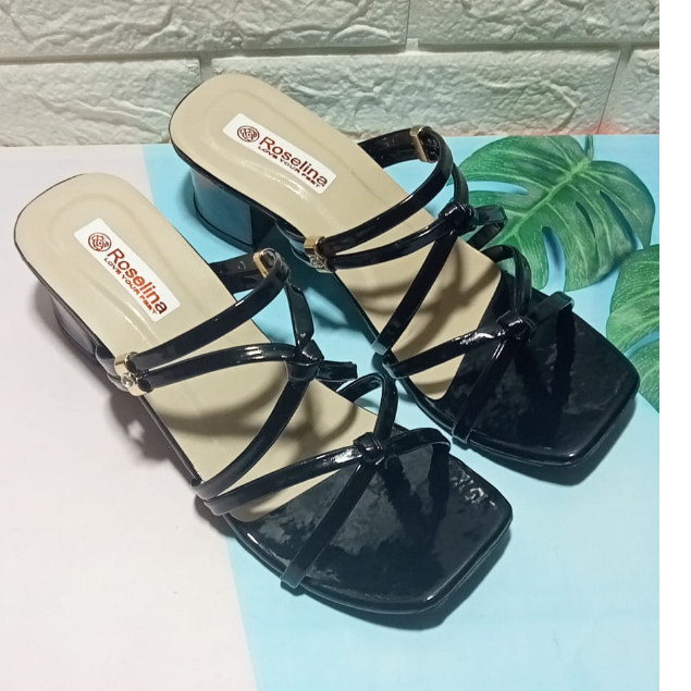 Sandal High Heels 5cm Tali Kekinian Chunky Remaja Perempuan