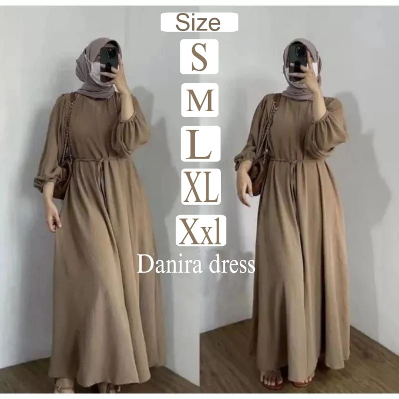 UKURAN S M L XL XXL DANIRA DRESS CRINCLE AIRFLOW GAMIS TERBARU