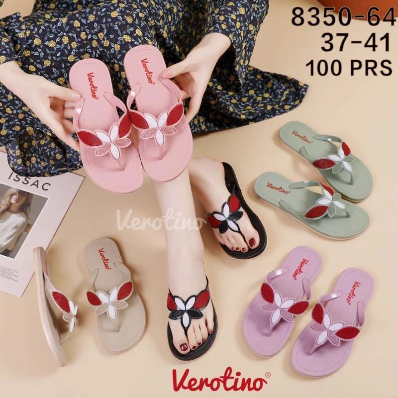 Sandal Jepit Wanita Kekinian Verotino Bunga Fara  8350 - 64 CC Import