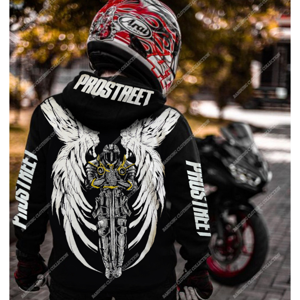 Hoodie Prostreet Guardian Sewater Kekinina Prostreet GUardian Hitam And Putih