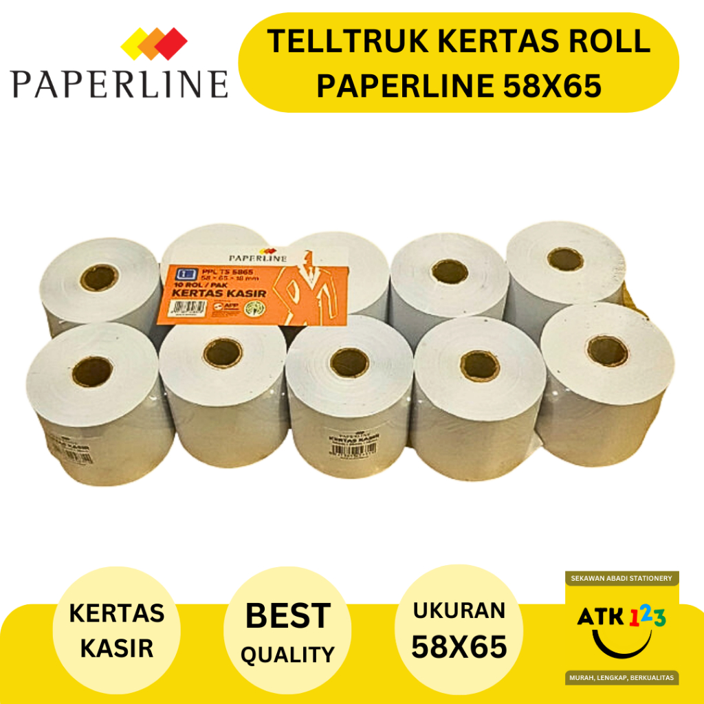 

Kertas Tellstruk / Kertas Roll Kasir Paperline Ukuran 58x65x18mm