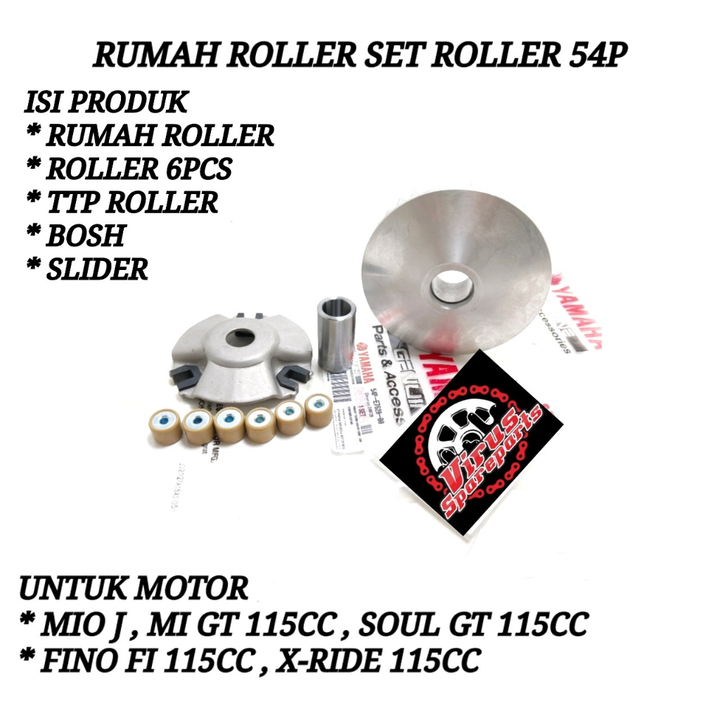 RUMAH ROLLER ASSY + ROLLER MIO J MIO GT 115CC SOUL GT 115CC FINO FI 115CC 54P