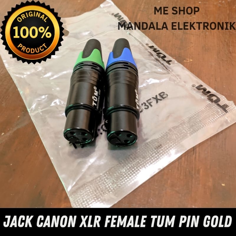 jack canon xlr female/jek canon xlr female tum pin gold