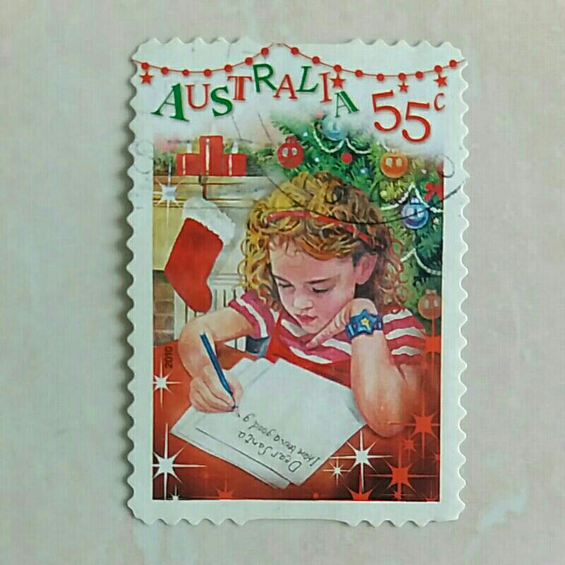 

(AA) Perangko Australia Christmas 2010 - Girl Writing Letter 55c Used