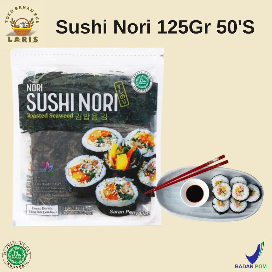 

Sushi Nori 125gr (50Lembar)