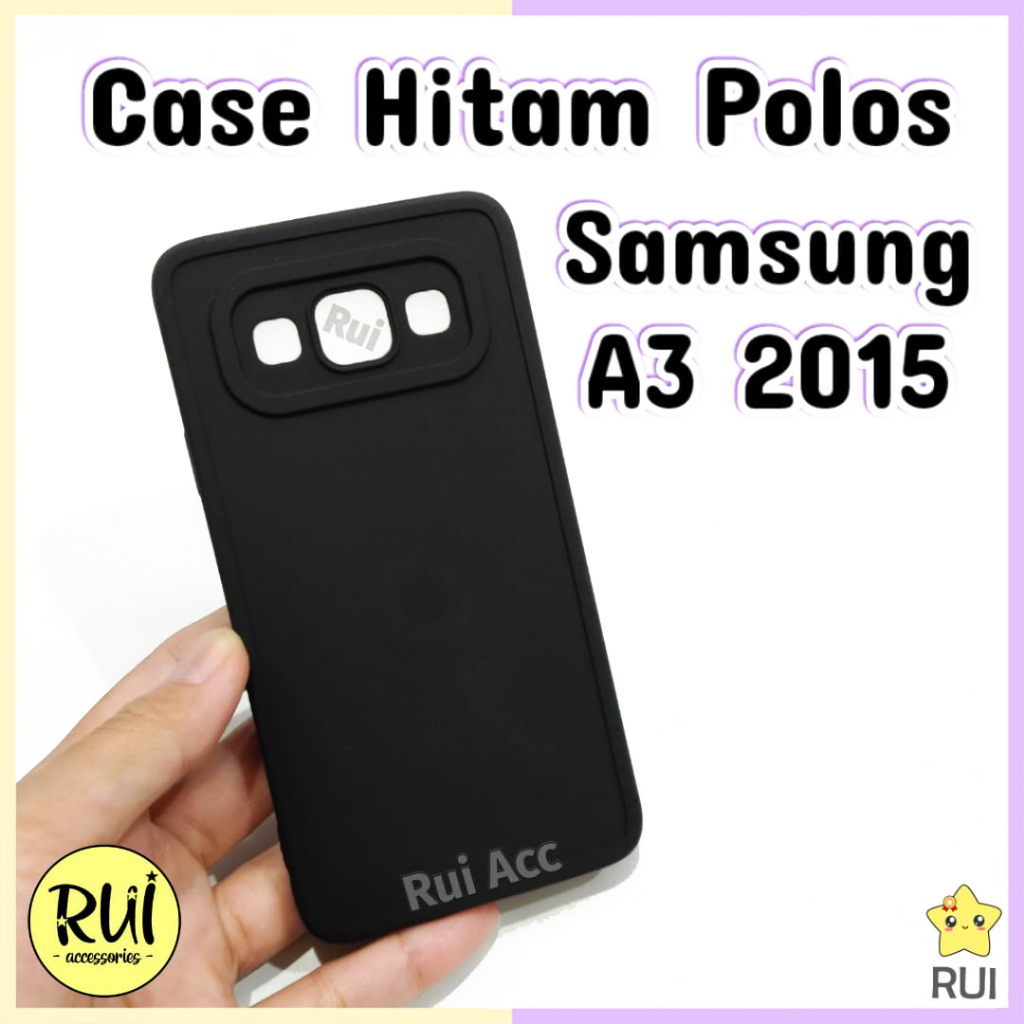Case Hitam Polos Samsung A3 2015 Softcase Polos Slim Silikon HP Black Matte