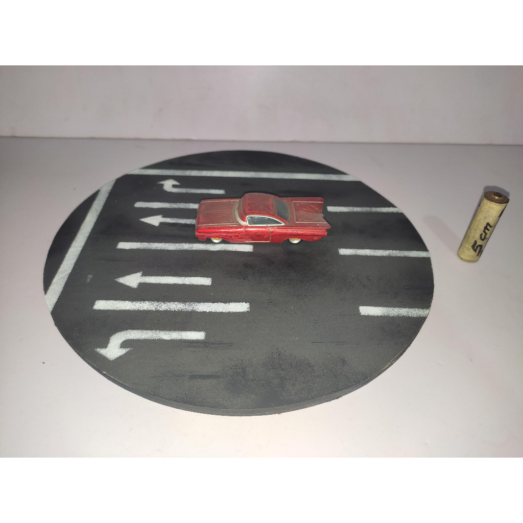 Tatakan Bundar Stand Base Road Diorama Jalan Aspal Hitam Custom Figure