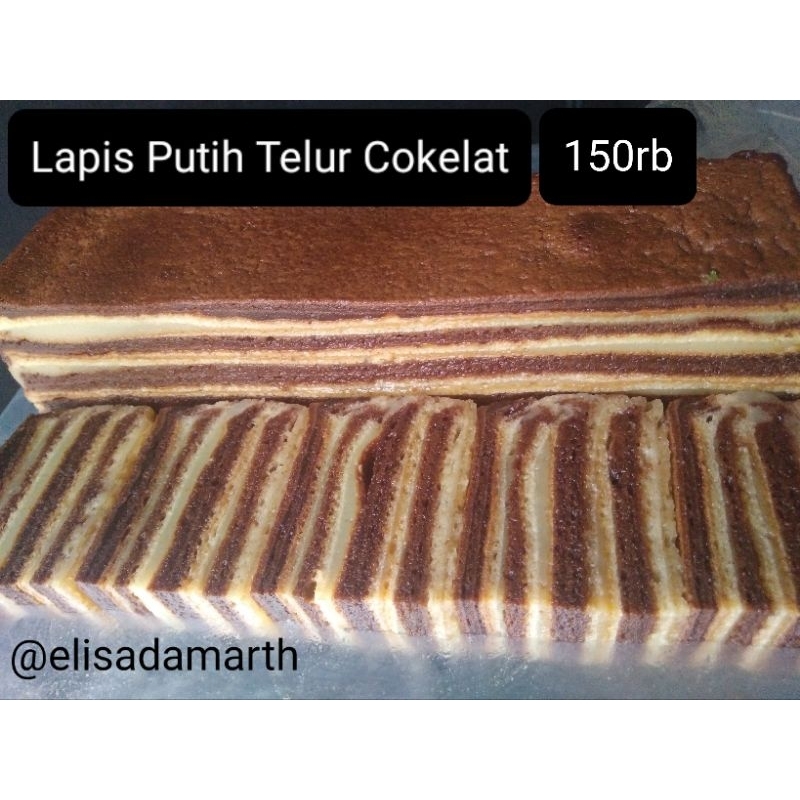 

Lapis Putih Telur Cokelat