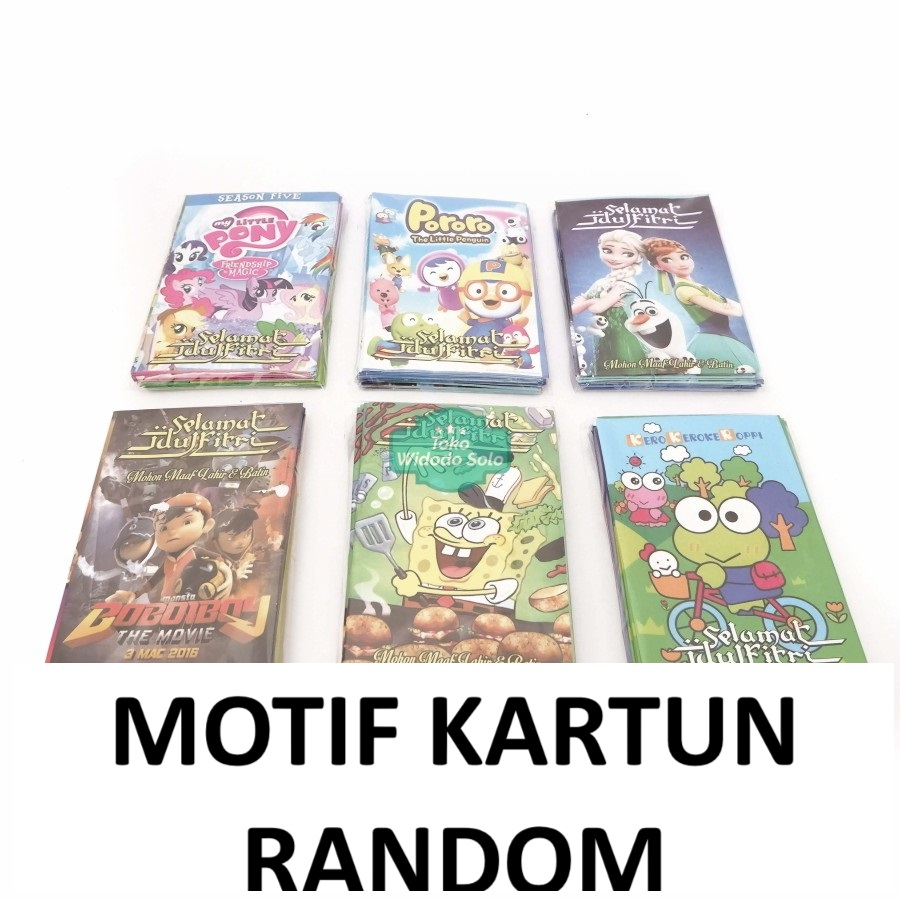 

1 PACK (ISI 10) Amplop Angpao FANCY Lebaran Idul Fitri Amplop Uang Gambar Kartun 7x11cm