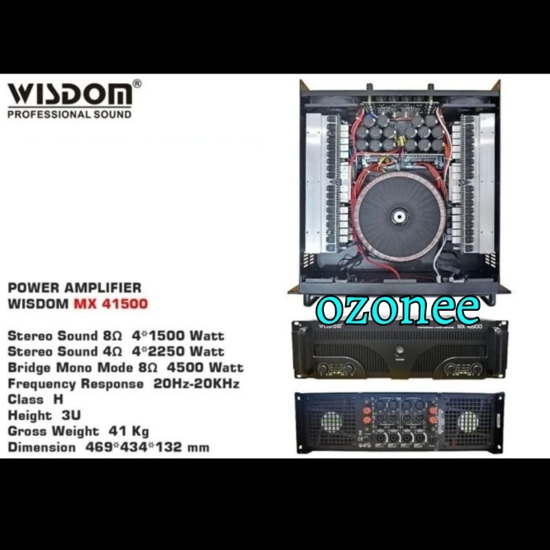 Power Wisdom MX-41500 MX 41500 4 Channel Power Amplifier Wisdom Ori